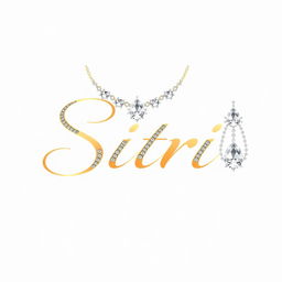 A luxurious logo design featuring elegant jewelry elements such as a stylish necklace and exquisite earrings adorned with sparkling rhinestones