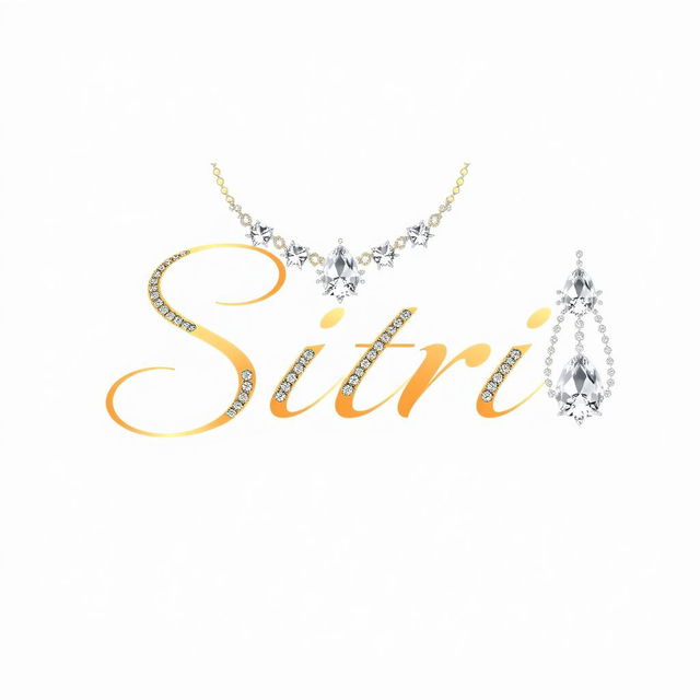 A luxurious logo design featuring elegant jewelry elements such as a stylish necklace and exquisite earrings adorned with sparkling rhinestones