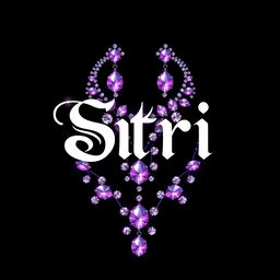 A stylish and eye-catching logo featuring a luxurious necklace adorned with sparkling rhinestones, paired with elegant earrings that complement the necklace