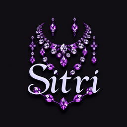 A stylish and eye-catching logo featuring a luxurious necklace adorned with sparkling rhinestones, paired with elegant earrings that complement the necklace