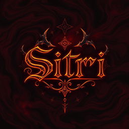 A mystical illustration featuring the word 'Sitri' surrounded by intricate devil symbols, combining dark and light elements