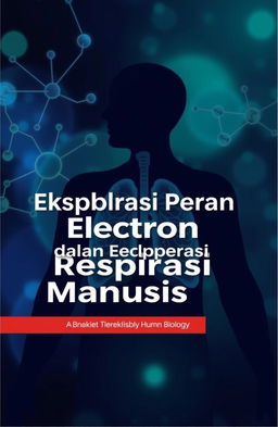 A B5 book cover design featuring the title "Eksplorasi Peran Elektron dalam Respirasi Manusia" prominently displayed
