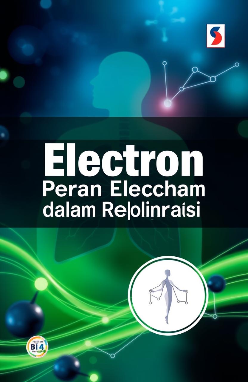 A B5 book cover design featuring the title "Eksplorasi Peran Elektron dalam Respirasi Manusia" prominently displayed