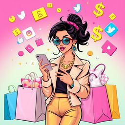 An engaging illustration showcasing the concept of influencer marketing and its potential scams