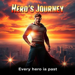 A captivating movie poster featuring a strong, heroic character based on your likeness