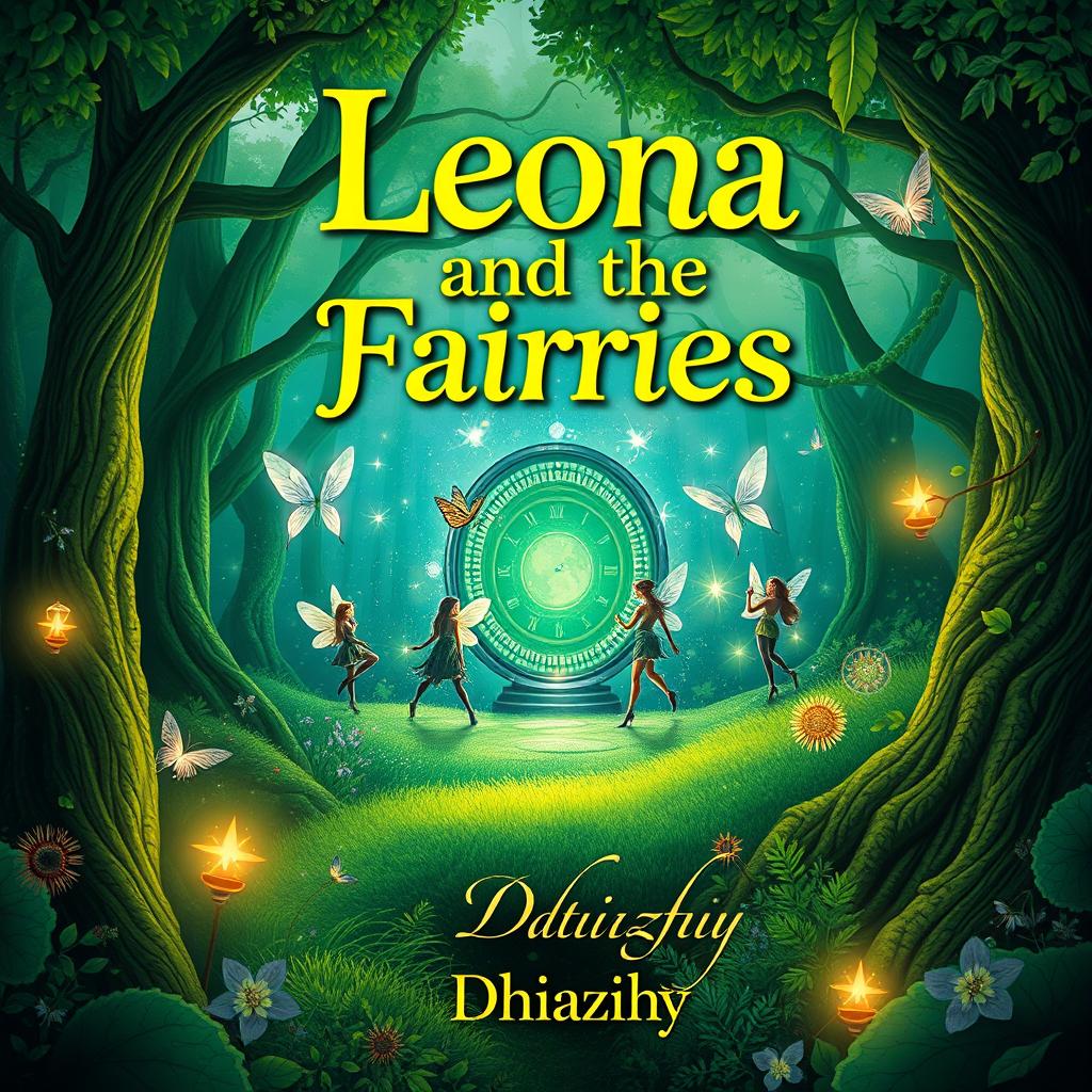 A captivating book cover design for 'Leona and the Fairies'