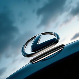 An artistic interpretation of the Lexus logo rising majestically, depicted in a sleek and modern style