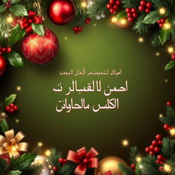 A festive and vibrant Christmas-themed image featuring traditional colors like red, green, white, and gold