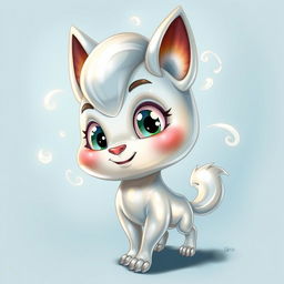 A detailed portrait of an anthropomorphic character named Fraddi, who is inspired by the element mercury