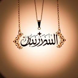 A beautifully designed necklace featuring the Persian name 'عسل' (Asal) written in elegant Nastaliq calligraphy