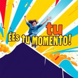 A vibrant and motivational thumbnail featuring a person energetically overcoming obstacles, surrounded by a colorful and dynamic design