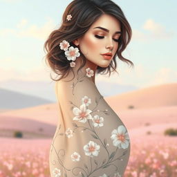 An artistic representation of a feminine form, emphasizing beauty and elegance