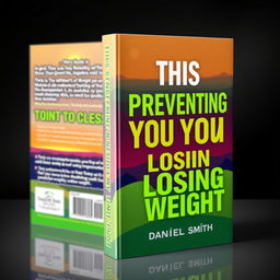 A visually striking book cover for a weight loss book titled 'This Is Preventing You from Losing Weight' by author Daniel Smith