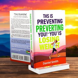 A visually striking book cover for a weight loss book titled 'This Is Preventing You from Losing Weight' by author Daniel Smith