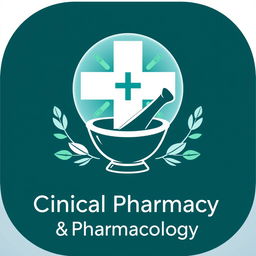A modern and professional logo design for a Clinical Pharmacy and Pharmacology Department WhatsApp group