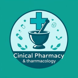 A modern and professional logo design for a Clinical Pharmacy and Pharmacology Department WhatsApp group