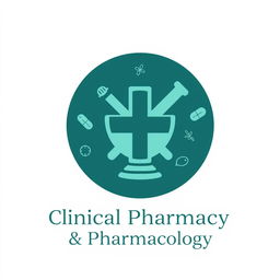 A modern and professional logo design for a Clinical Pharmacy and Pharmacology Department WhatsApp group