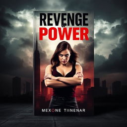 A dramatic book cover design depicting the themes of revenge and power