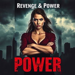 A dramatic book cover design depicting the themes of revenge and power