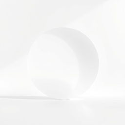 A minimalistic and modern design featuring a simplistic circular object placed against a smooth white background