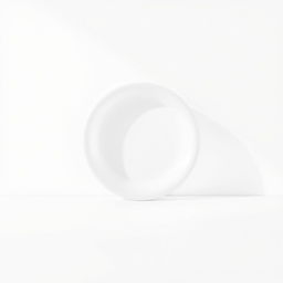 A minimalistic and modern design featuring a simplistic circular object placed against a smooth white background