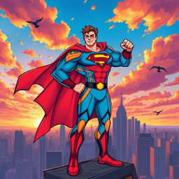 A dynamic and colorful illustration of a superhero character embodying the phrase "super me"
