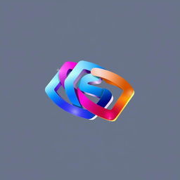 Stylish 3D logo design featuring sleek, modern typography with a vibrant color palette
