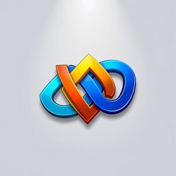 Stylish 3D logo design featuring sleek, modern typography with a vibrant color palette