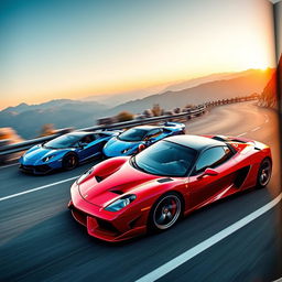 A stunning collection of top performance sports cars in a vivid magazine spread
