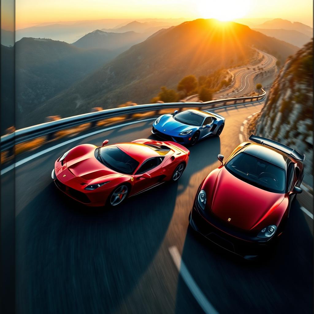 A stunning collection of top performance sports cars in a vivid magazine spread