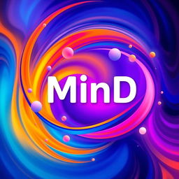 A dynamic, colorful abstract representation featuring the words 'MinD' prominently in the center