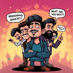 Create a bold and striking TikTok thumbnail that prominently features Ducky Bhai alongside other famous Pakistani vloggers