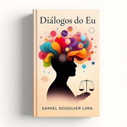 The book cover design for 'Diálogos do Eu' by Samuel Nogueira Lima should capture the essence of internal dialogue, self-awareness, and the mind's complexity