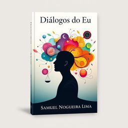 The book cover design for 'Diálogos do Eu' by Samuel Nogueira Lima should capture the essence of internal dialogue, self-awareness, and the mind's complexity