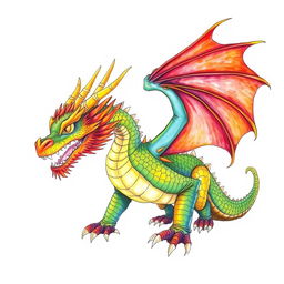 A stunning illustration of a dragon drawn by a girl named Nazli
