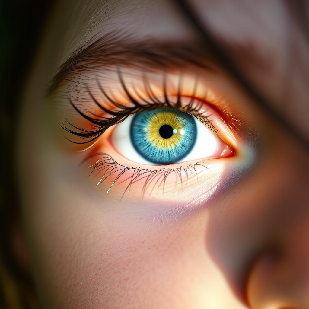 A close-up shot of a girl's eye, prominently centered in the image