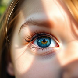 A close-up shot of a girl's eye, prominently centered in the image