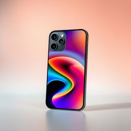 A sleek iPhone 15 placed against a soft-focus background, showcasing its innovative design and vibrant display