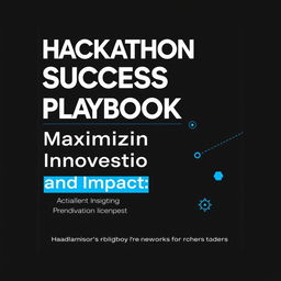 A sleek and minimalist cover design for a playbook titled 'Hackathon Success Playbook: Maximizing Innovation and Impact'