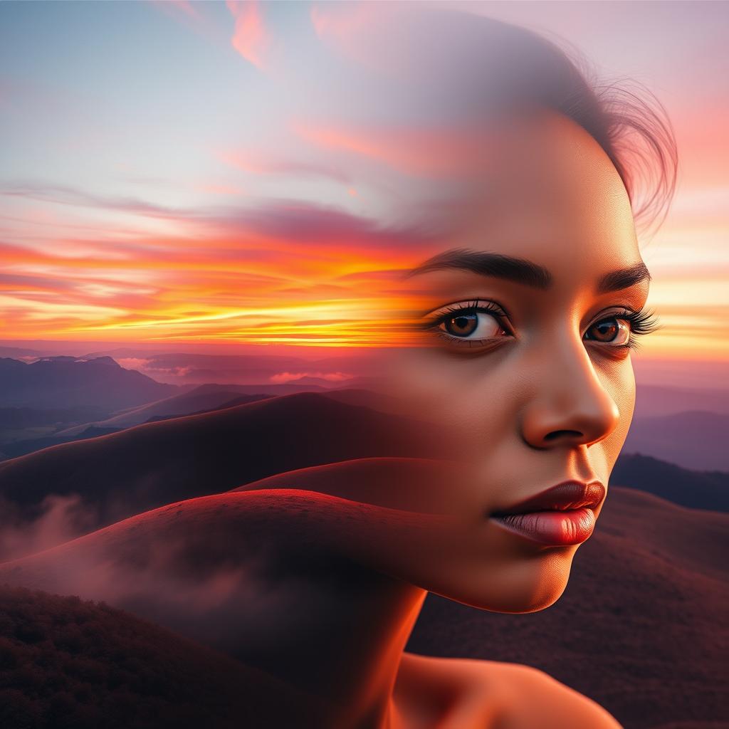 A surreal art collage featuring two distinct images
