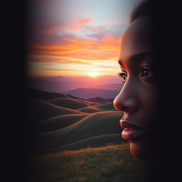 A surreal art collage featuring two distinct images