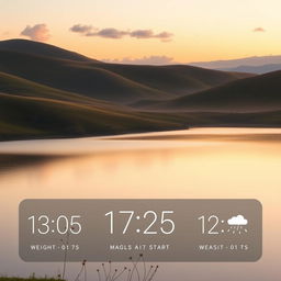 A beautifully minimalist lockscreen wallpaper featuring a serene landscape at sunrise