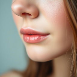 A beautifully shaped, natural, and small feminine nose, showcasing delicate features