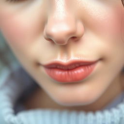 A beautifully shaped, natural, and small feminine nose, showcasing delicate features