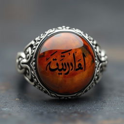 A beautifully crafted silver ring featuring intricate engravings and patterns