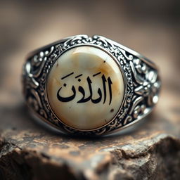 A beautifully crafted silver ring featuring intricate engravings and patterns