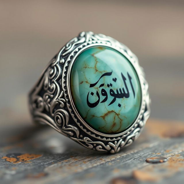 A beautifully crafted silver ring featuring intricate engravings and patterns