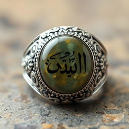 A beautifully crafted silver ring featuring intricate engravings and patterns