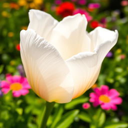 A lush, vibrant, and beautifully detailed close-up of a flower, emphasizing its captivating white petals that are delicately opened