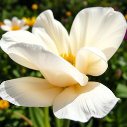 A lush, vibrant, and beautifully detailed close-up of a flower, emphasizing its captivating white petals that are delicately opened